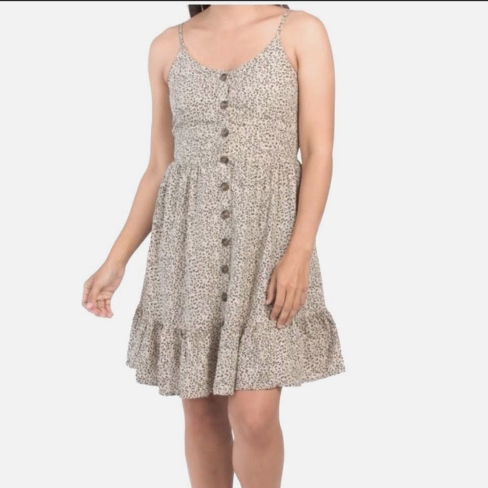Japna leopard print spaghetti strap midi dress